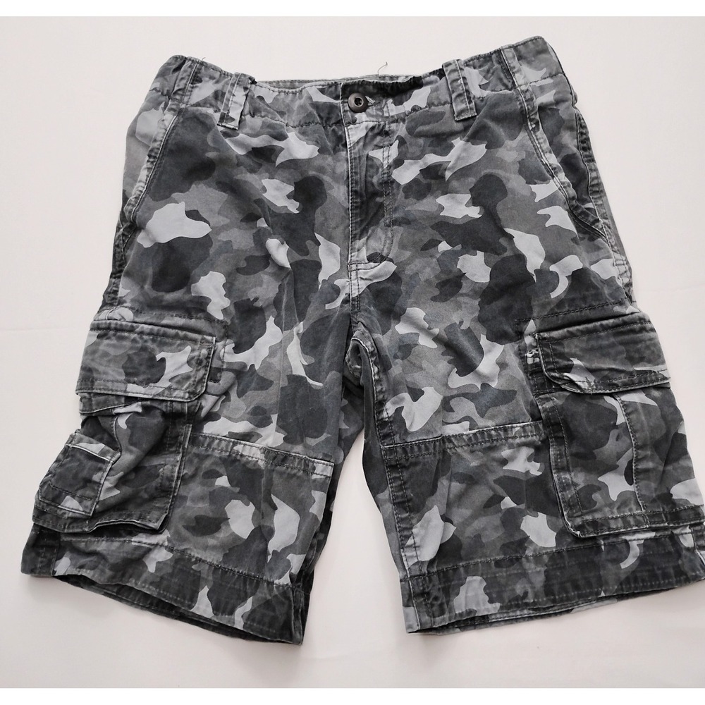 Aeropostale Camo Cargo Shorts Size‎ 30 Black Baggy y2k